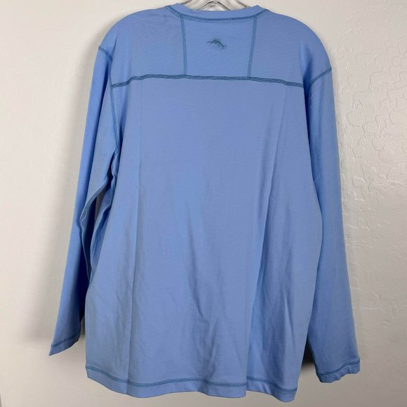 Tommy Bahama Paradise Valley Long-Sleeve Henley Shirt Size M $95 Light Sky Blue - Picture 3 of 6